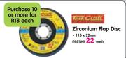 Zirconium Flap Disc 115x22mm-Each