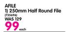 Afile 250mm Half Round File-Each