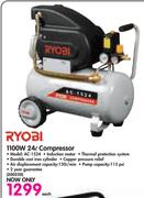 Ryobi 1100W 24Ltr Compressor AC-1524-Each