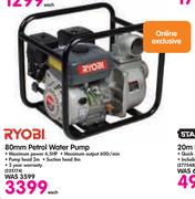 Ryobi 80mm Petrol Water Pump-Each