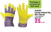 Alsafe Candy Striped Pig Skin Gloves-5cm Per Pair