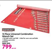 Mastercraft 14 Piece Universal Combination Wrench Set-Per Set