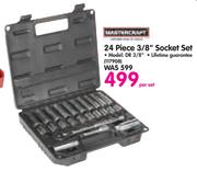 Mastercraft 24 Piece 3/8" Socket Set DR 3/8"-Per Set