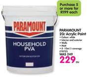 Paramount 20L Acrylic Paint 