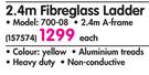 Superlite 2.4m Fibreglass Ladder 700-08