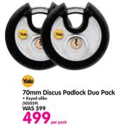 Yale 70mm Discus Padlock Duo Pack