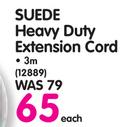 Suede Heavy Duty 3m Extension Cord-Each