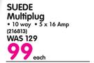 Suede 10 Way Multiplug-Each
