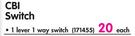 CBI 1 Lever 1 Way Switch White Plastic Switch-Each
