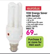 Eurolux 15W Energy Saver With Sensor-Each