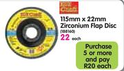 115mm x 22mm Zirconium Flap Disc