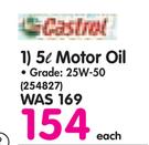 Castrol 5Ltr Motor Oil Grade 25W-50-Each