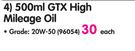Castrol 500ml GTX High Mileage Oil Grade:20W-50-Each