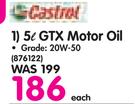Castrol 5Ltr GTX Motor Oil Grade:20W-50-Each