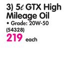 Castrol 5Ltr GTX High Mileage Oil Grade:20W-50-Each