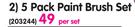Academy 5 Pack Paint Brush Set-Per Set