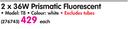 Eurolux 2x36W Prismatic Flourescent 