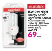 Eurolux 15W Day Night Energy Saver Light With Sensor-Each