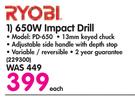 Ryobi 650W Impact Drill PD-650