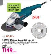 Bosch 2000W 230mm Angle Grinder Kit GWS20-230-Per Kit