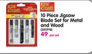 10 Piece Jigsaw Blade Set For Metal And Wood-Per Set