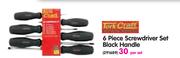 Fork Craft 6 Piece Screwdriver Set Black Handle-Per Set