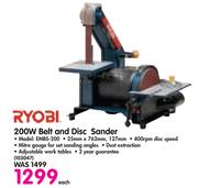 Ryobi 200W Belt and Disc Sander EMBS-200