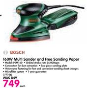 Bosch 160W Multi Sander and Free Sanding Paper PSM160