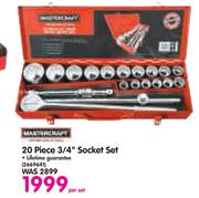 Mastercraft 20-Piece 3/4" Socket Set-Per Set