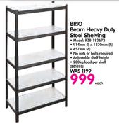Brio Beam Heavy Duty Steel Shelving RZB-183672-914mm(l)x1830mm(h)x316mm(d)
