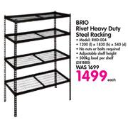 Brio Rivet Heavy Duty Steel Racking RHD-004-1200mm(l)x1830mm(h)x540mm(d)