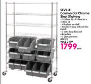 Seville Commercial Chrome Steel Shelving-1420mm(h)x914mm(w)x316mm(d)