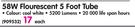 Osram 58W Fluorescent 5 Foot Tube-Each
