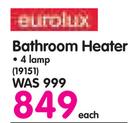 Eurolux 4 Lamp Bathroom Heater