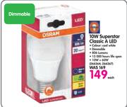 Osram 10W Superstar Classic A LED-Each