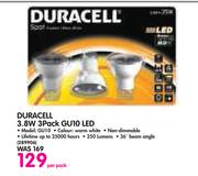 Duracell 3.8W 3 Pack GU10 LED-Per Pack