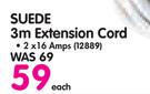 Suede 3m Extension Cord-2x16Amps