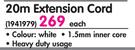 Suede 20m Extension Cord