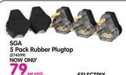 SGA 5 Pack Rubber Plugtop-Per Pack