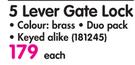 Mackie Mortice 5 Lever Gate Lock