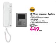 Yale 1:1 Wired Intercom System-Each