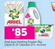 Ariel Auto Washing Powder 3Kg, Liquid 2L, Or Capsules 21's-Each