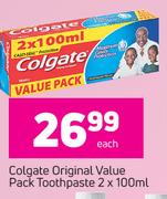 Colgate Original Value Pack Toothpaste-2 x 100ml Each