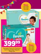Pampers Pants Or Premium Care Disposable Nappies Mega Box-Per Box