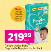 Pampers Active Baby Disposable Nappies Jumbo Pack-Each