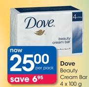 Dove Beauty Cream Bar-4x100g Per Pack