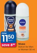 Nivea Roll-On For Men Or Women-50ml Each
