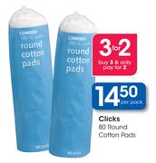 Clicks 80 Round Cotton Pads-Per Pack