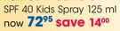 Everysun SPF 40 Kids Spray-125ml