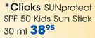 Clicks Sunprotect SPF 50 Kids Sun Stick-30ml Each